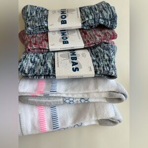 Bombas Crew Socks  (5 pairs) Size：L— Colors Sent Randomly